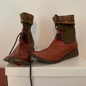 Indy leather and knit boots